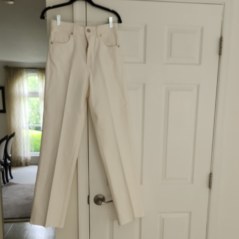 Zara Off-White Buttoned Trousers